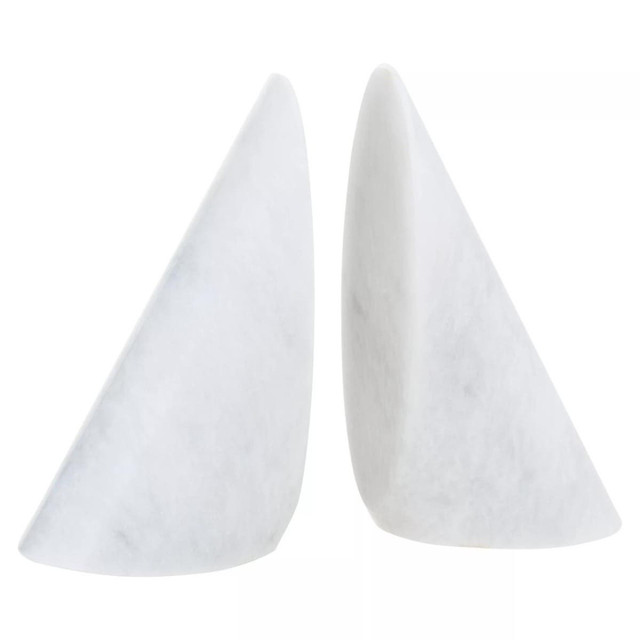 Premier Housewares Salmo Set Of Two White Marble Bookends