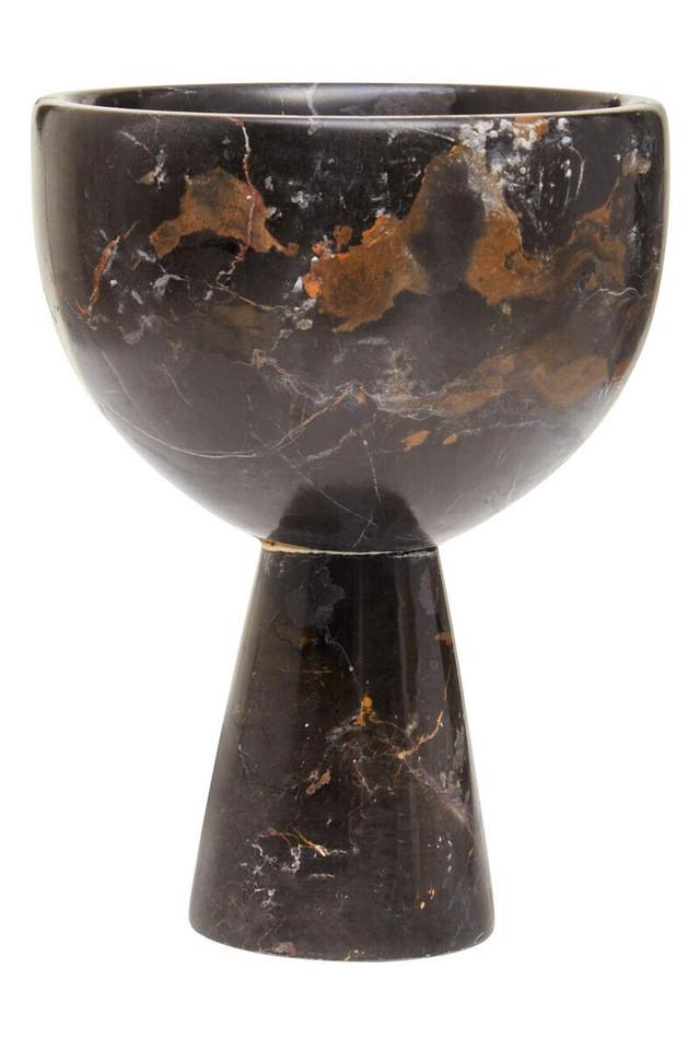 Premier Housewares Salmo Small Black Marble Pedestal Bowl