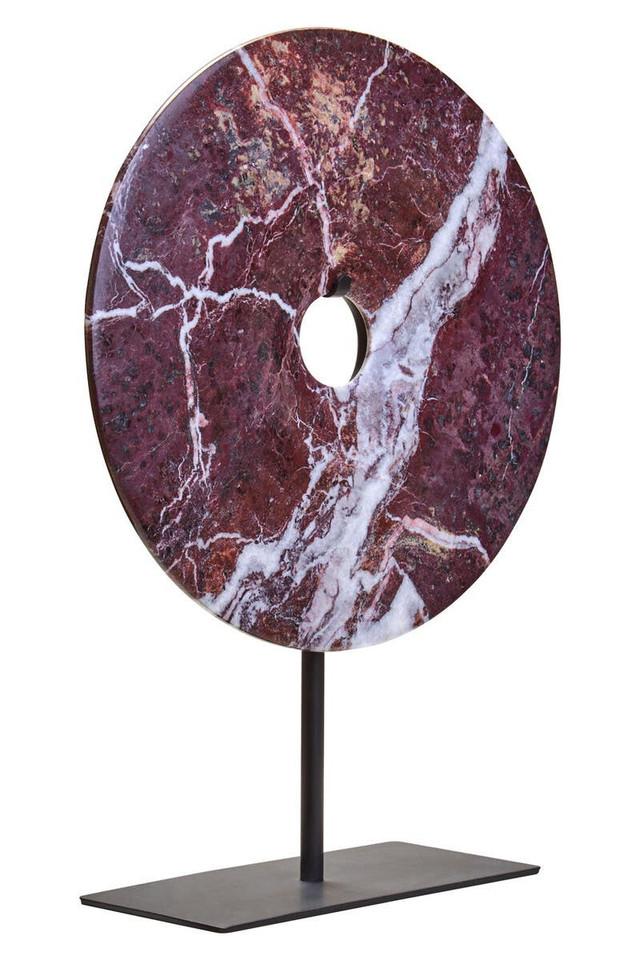 premier housewares Salmo Small Red Marble Round Dia 20cm Disc Sculpture premier housewares Salmo Small Red Marble Round Dia 20cm Disc Sculpture