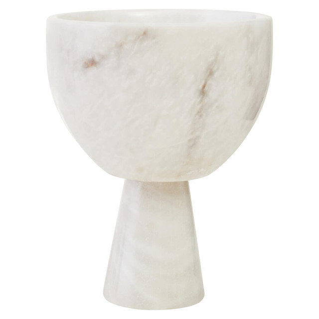 Premier Housewares Salmo Small White Marble Pedestal Bowl