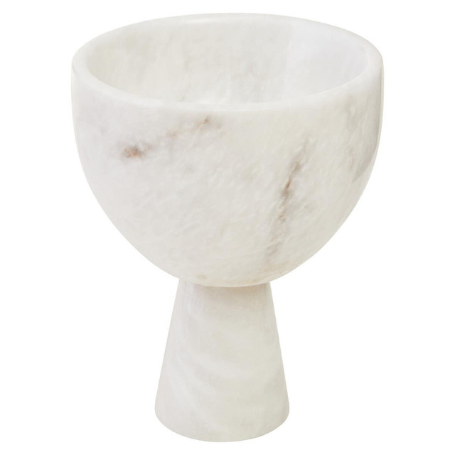 premier housewares Salmo Small White Marble Pedestal Bowl