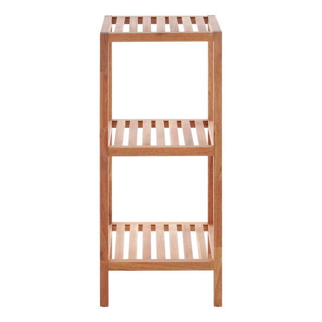 premier housewares Salon 3 Tier Walnut Wood Bathroom Shelf Unit