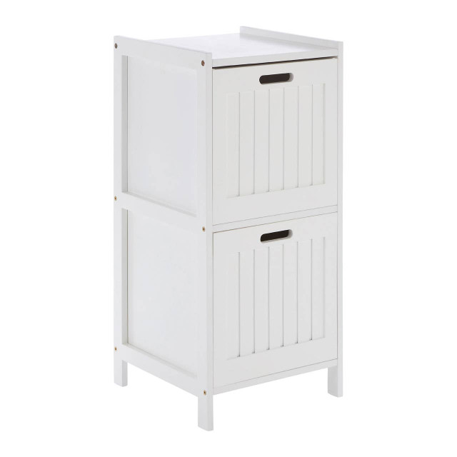 Premier Housewares Salon White Wood 2 Drawer Cabinet