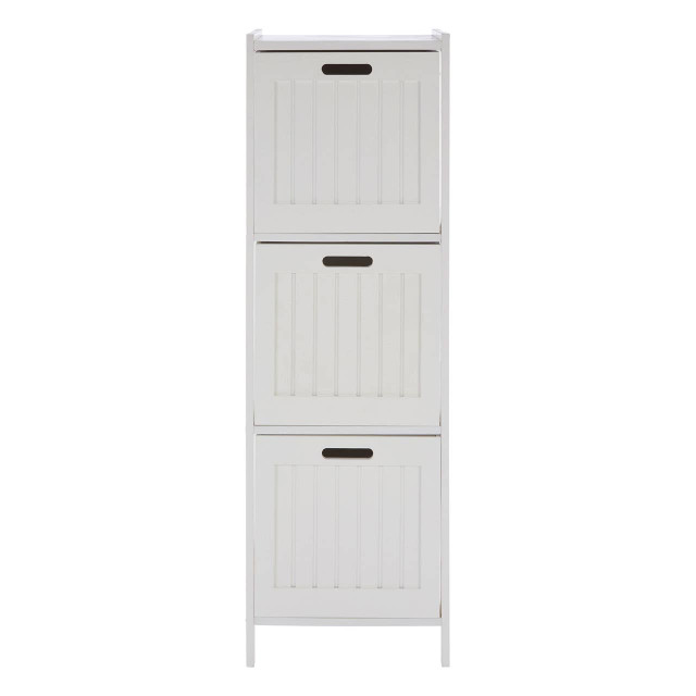Premier Housewares Salon White Wood 3 Drawer Cabinet