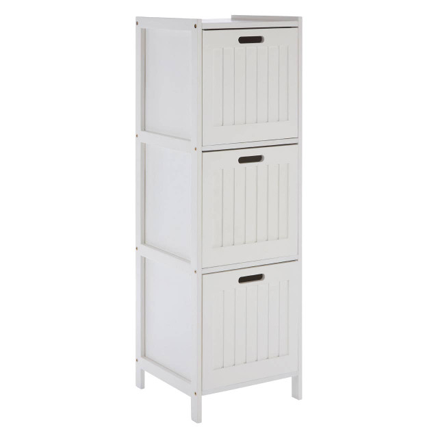 Premier Housewares Salon White Wood 3 Drawer Cabinet