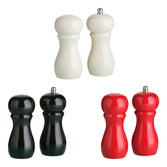 Premier Housewares Salta Red Hi Gloss Salt Shaker And Pepper Mill Set