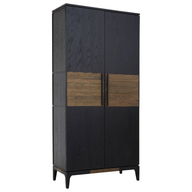 Premier Housewares Salvar 2 Tone Oak Wood Tall Cabinet