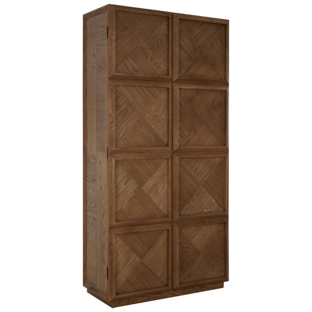 Premier Housewares Salvar Natural Oak Wood Tall Cabinet