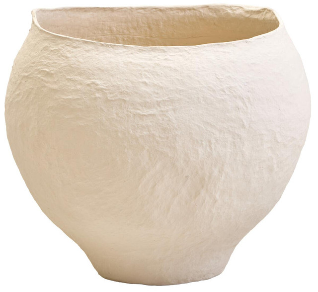 Premier Housewares Sanai Cotton Mache Large Beige Planter