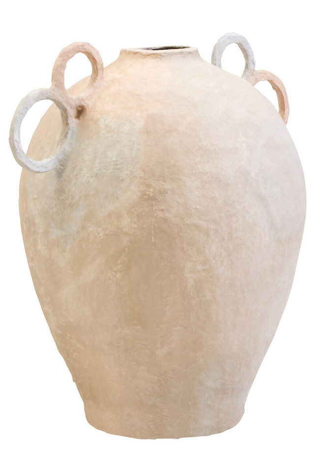 Premier Housewares Sanai Cotton Mache Large Vase With Decorative Handles