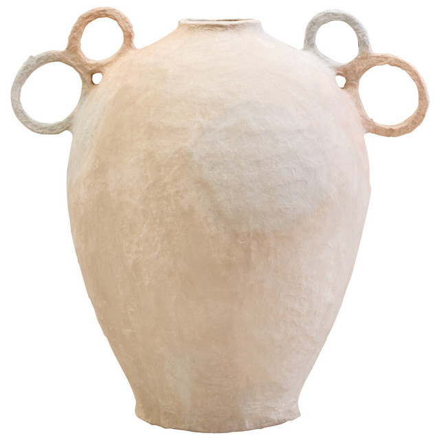 premier housewares Sanai Cotton Mache Large Vase With Decorative Handles