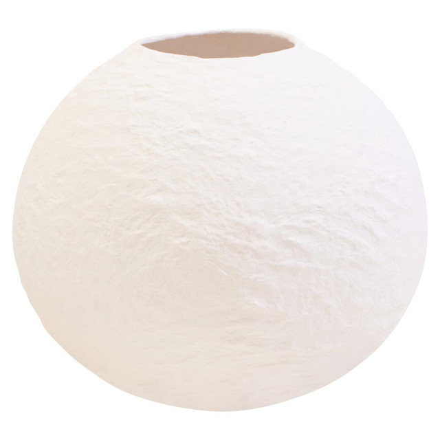 Premier Housewares Sanai Cotton Mache Small White Round Vase