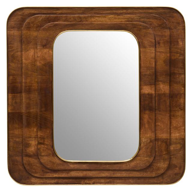 Premier Housewares Sangar Mango Wood Carved Wall Mirror