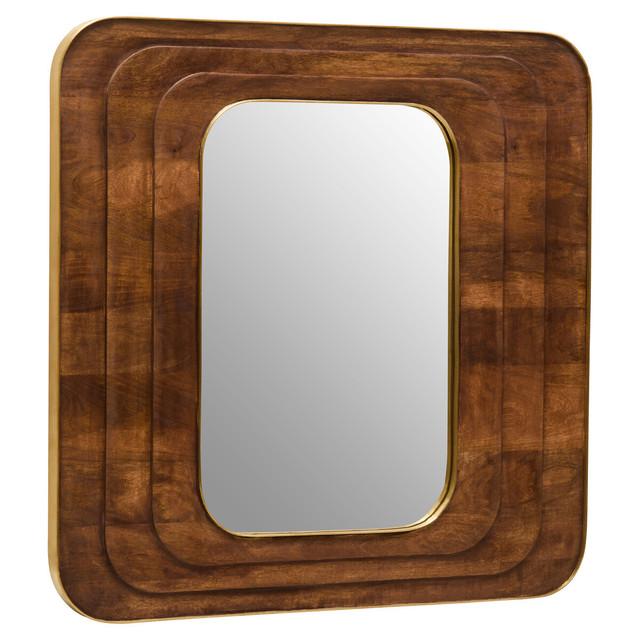 premier housewares Sangar Mango Wood Carved Wall Mirror