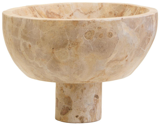 Premier Housewares Santino Chocolate Marble Pedestal Bowl
