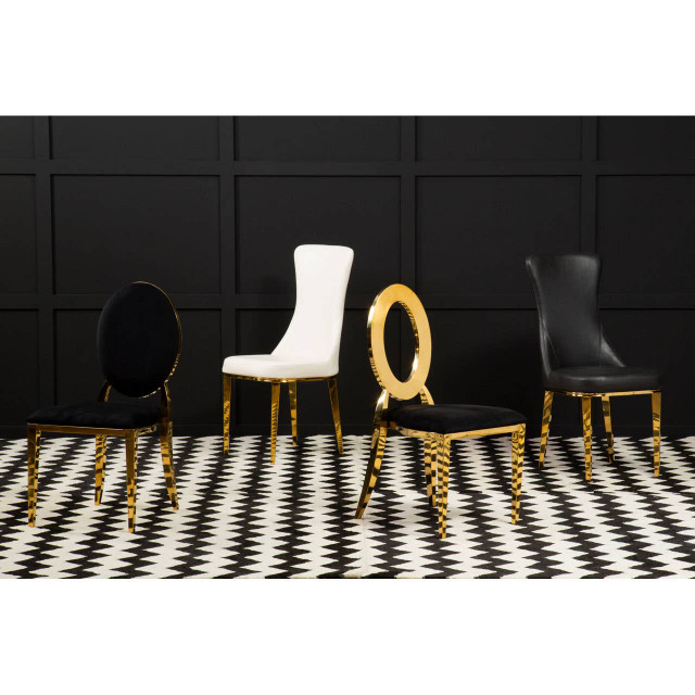 Premier Housewares Sarita Stackable Gold Frame Dining Chair