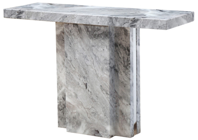 premier housewares Saronno Grey Marble Console Table