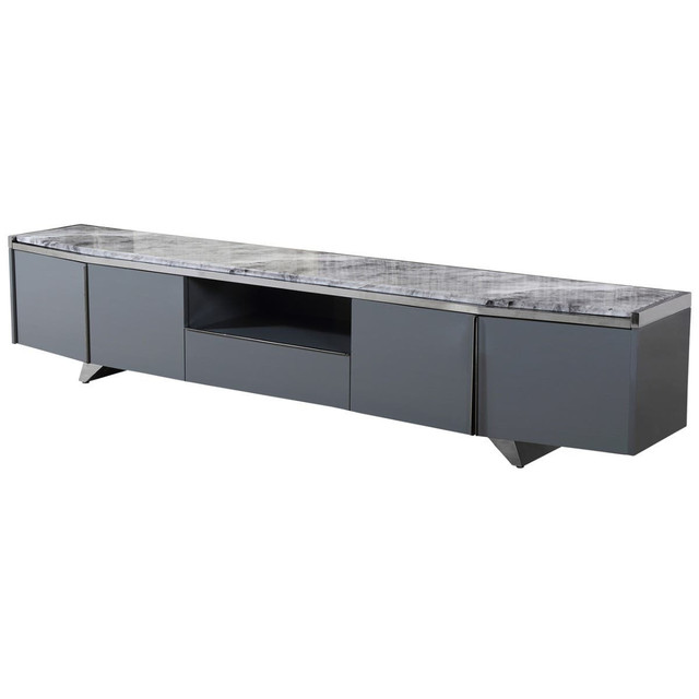 premier housewares Saronno Grey Marble Top Media Unit