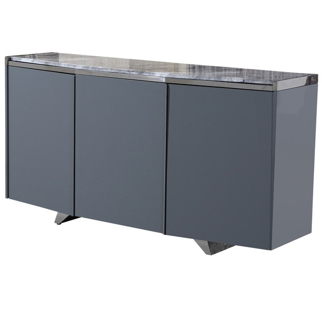 Premier Housewares Saronno Grey Marble Top Sideboard