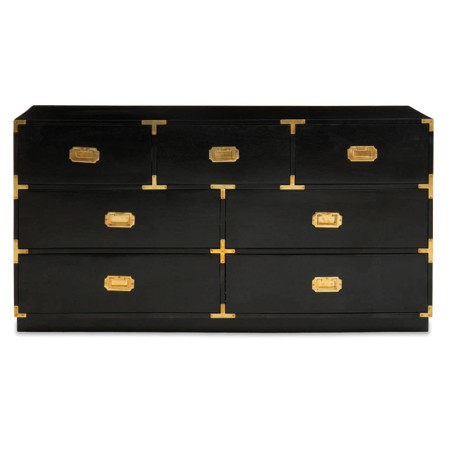 Premier Housewares Sarter Seven Drawer Black Mango Wood Chest