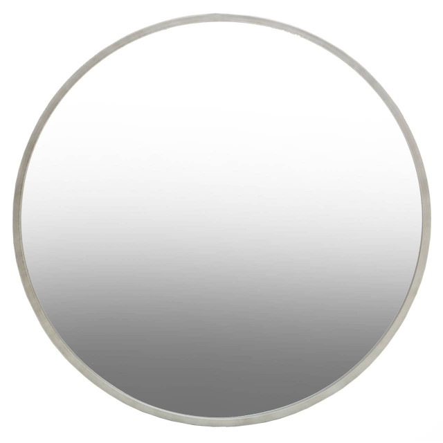 Premier Housewares Saska Large Antique Silver Round Wall Mirror