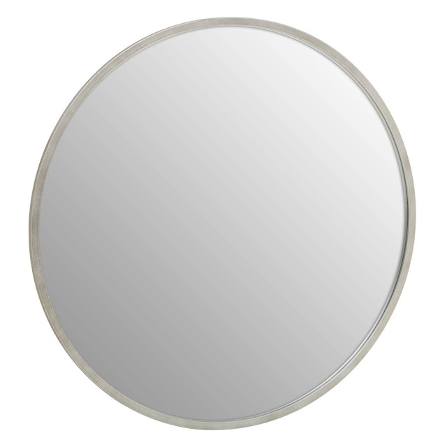 Premier Housewares Saska Large Antique Silver Round Wall Mirror
