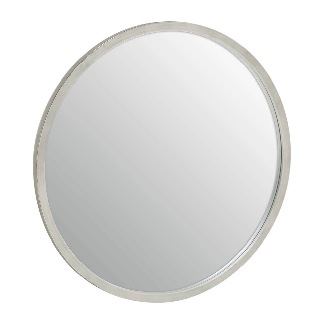 Premier Housewares Saska Small Antique Silver Round Wall Mirror