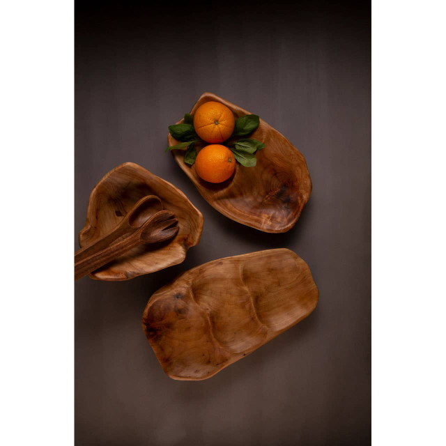 Premier Housewares Savin 3 Section Serving Dish In Cedarwood