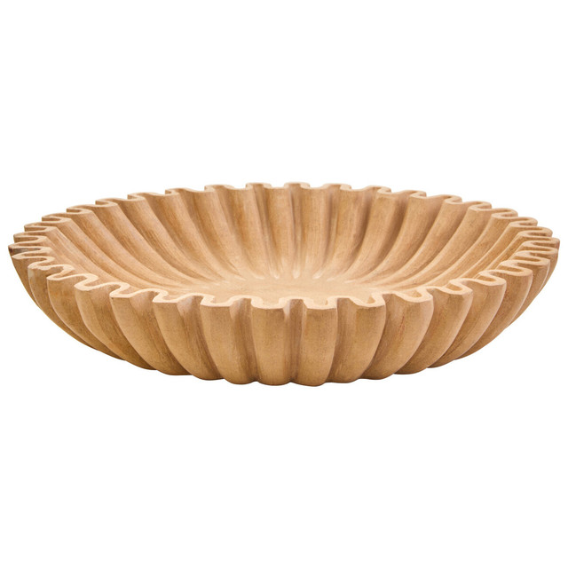 Premier Housewares Savio Large Ochre Fluted Marble Bowl