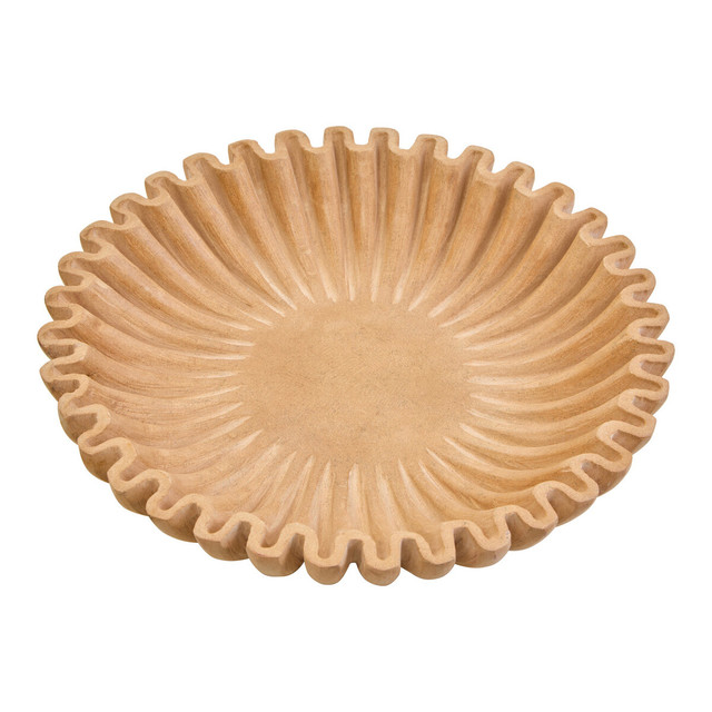 Premier Housewares Savio Large Ochre Fluted Marble Bowl