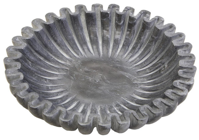 premier housewares Savio Small Grey Fluted Marble Bowl