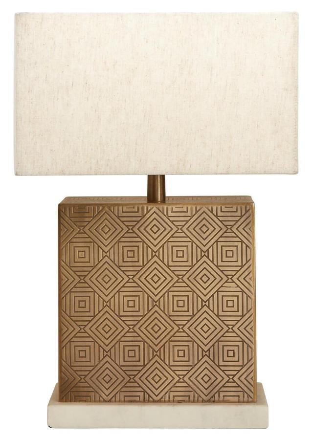 premier housewares Savoy Gold Finish and Marble Base Table Lamp
