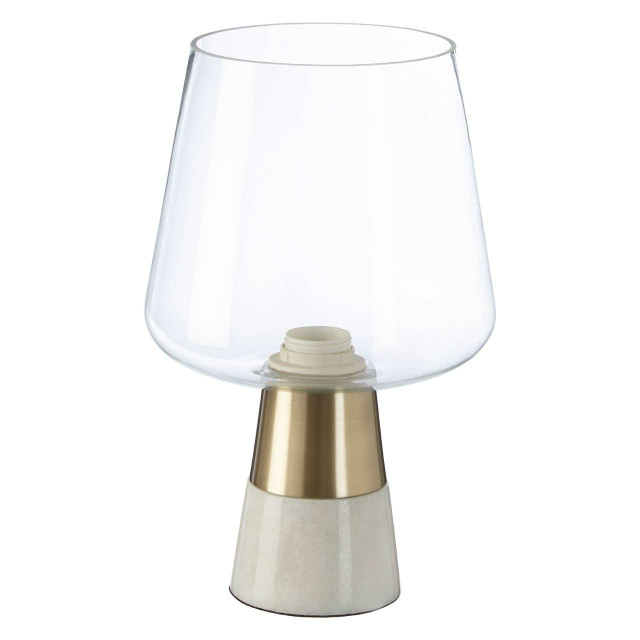 Premier Housewares Sebah Table Lamp With Marble Base And Glass Shade
