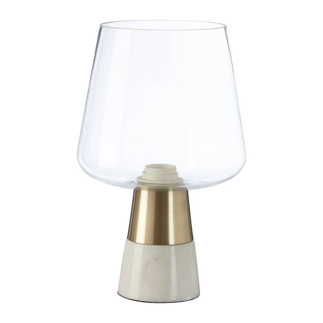 premier housewares Sebah Table Lamp with Marble Base and Glass Shade