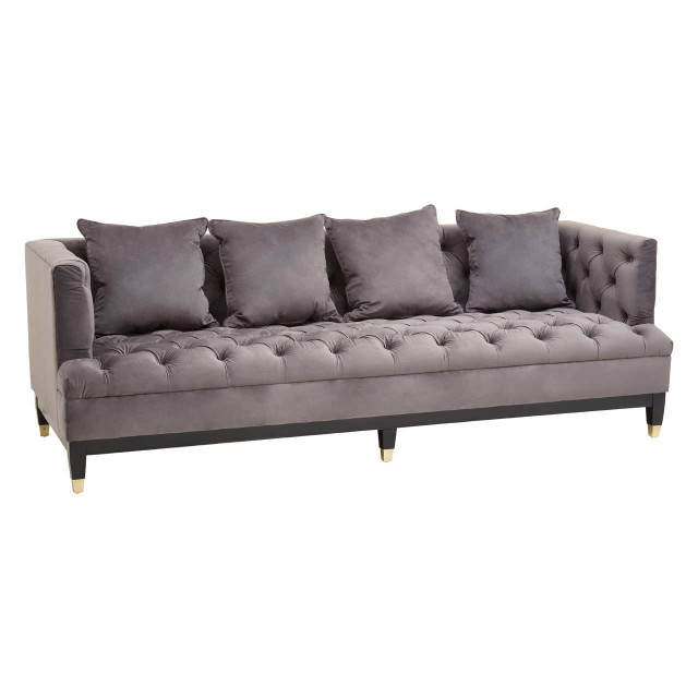 Premier Housewares Sefira 3 Seat Viola Pirate Grey Fabric Sofa
