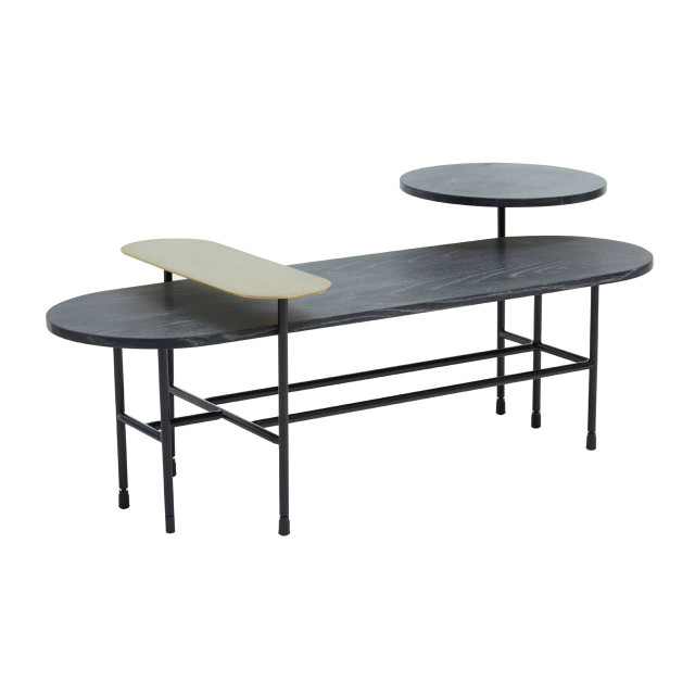 Premier Housewares Serrano Black Oak Veneer And Marble Coffee Table