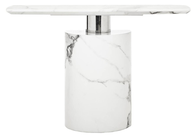 premier housewares Sesto White Marble Console Table