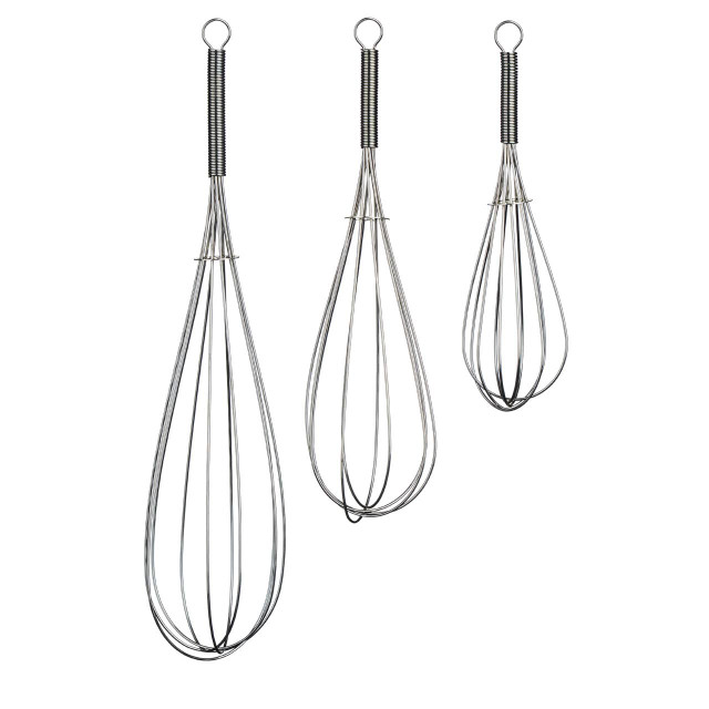 Premier Housewares Set Of 3 Karim Chrome Finish Whisks