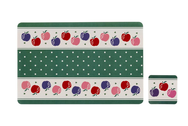 Premier Housewares Set Of 4 Candy Apple Placemats And Coasters