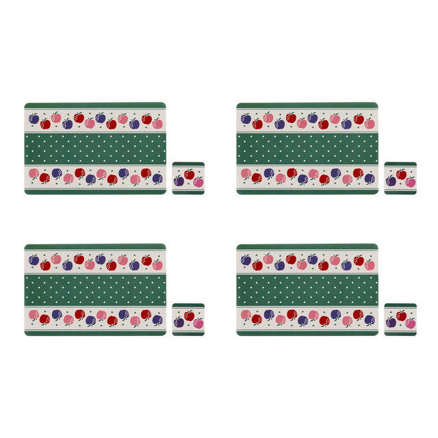 premier housewares Set of 4 Candy Apple Placemats And Coasters