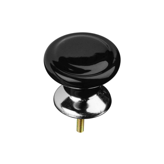 Premier Housewares Set Of 4 Classic Design Black Ceramic Drawer Knobs