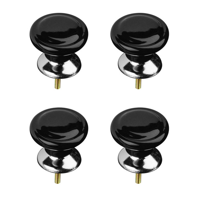 premier housewares Set of 4 Classic Design Black Ceramic Drawer Knobs
