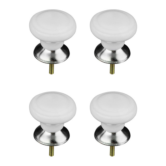 premier housewares Set of 4 Classic Design White Ceramic Drawer Knobs
