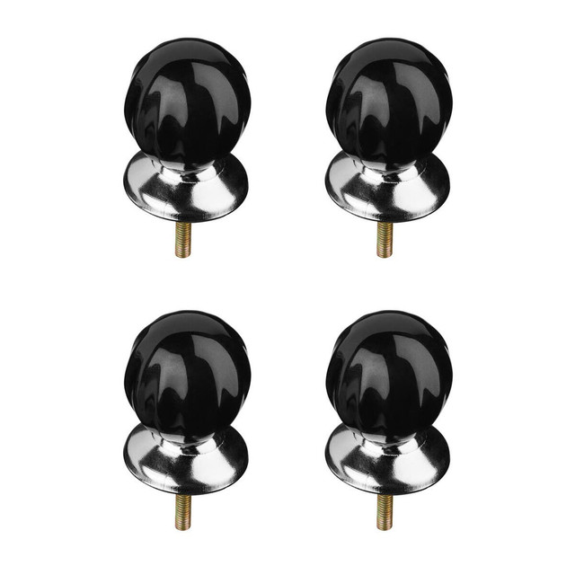 Premier Housewares Set Of 4 Retro Style Black Ceramic Drawer Knobs