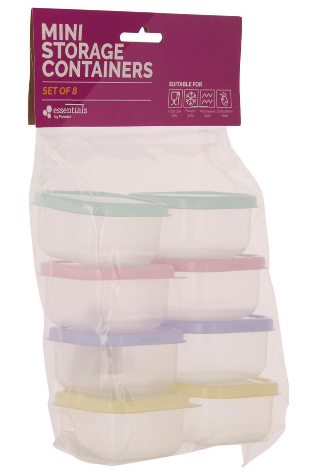 Premier Housewares Set Of 8 Assorted Mini Storage Containers