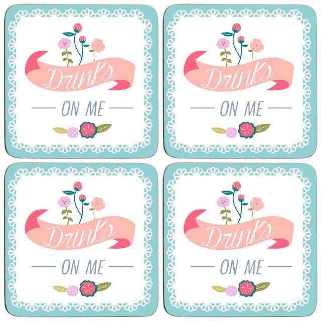 Premier Housewares Set Of Four Amelie Cork Coasters