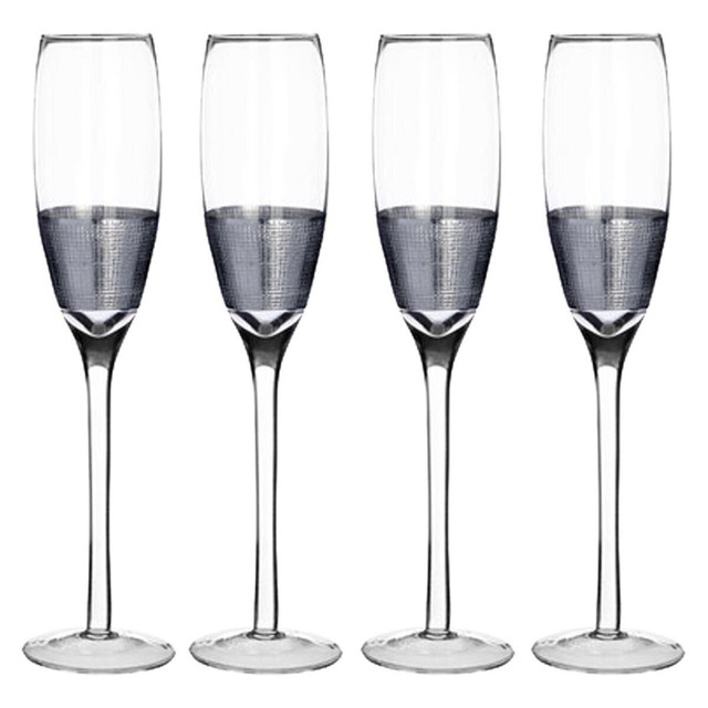 premier housewares Set Of Four Apollo Champagne Glasses
