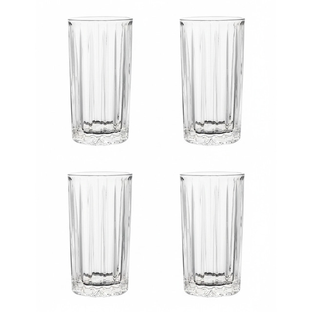 Premier Housewares Set Of Four Beaufort Crystal Large Hi Ball Glasses