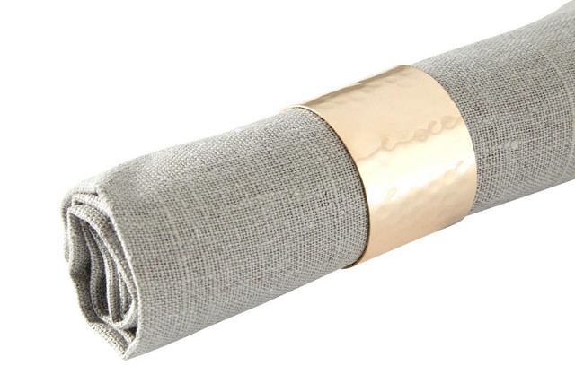 Premier Housewares Set Of Four Brass Finish Napkin Rings