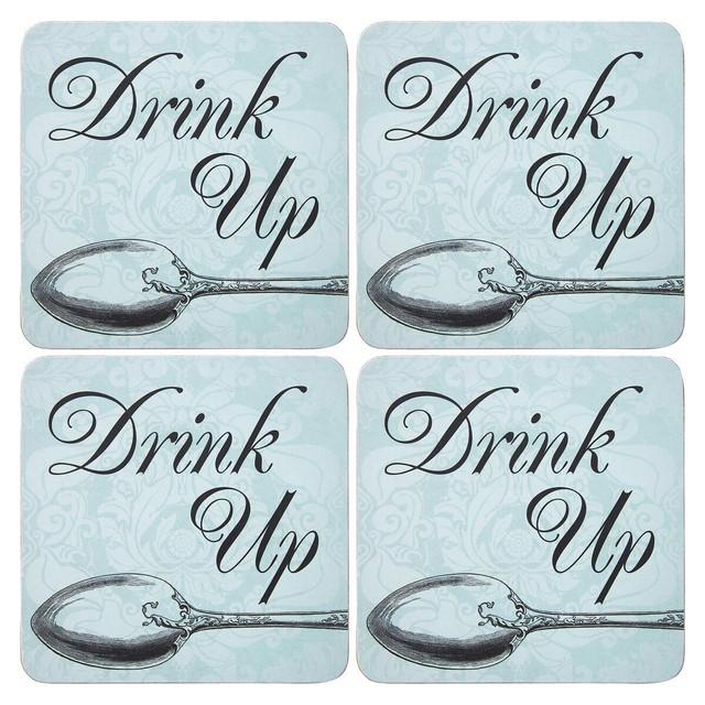 premier housewares Set Of Four Drink Up Cork Coaster